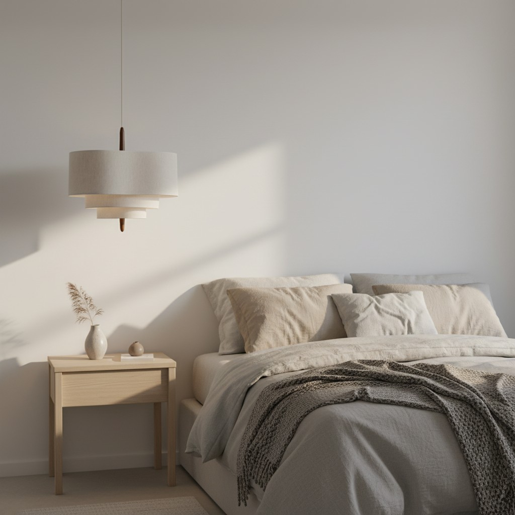 Softlume pendant lamp in a bedroom