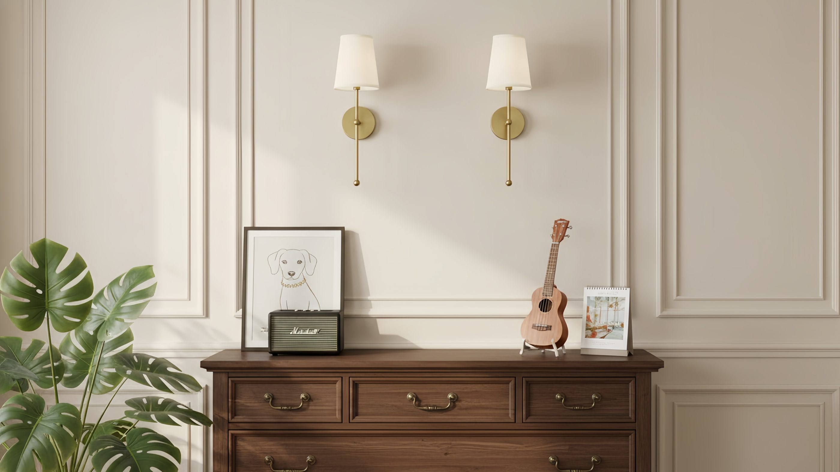 Meshara two wall lamps in a room scene