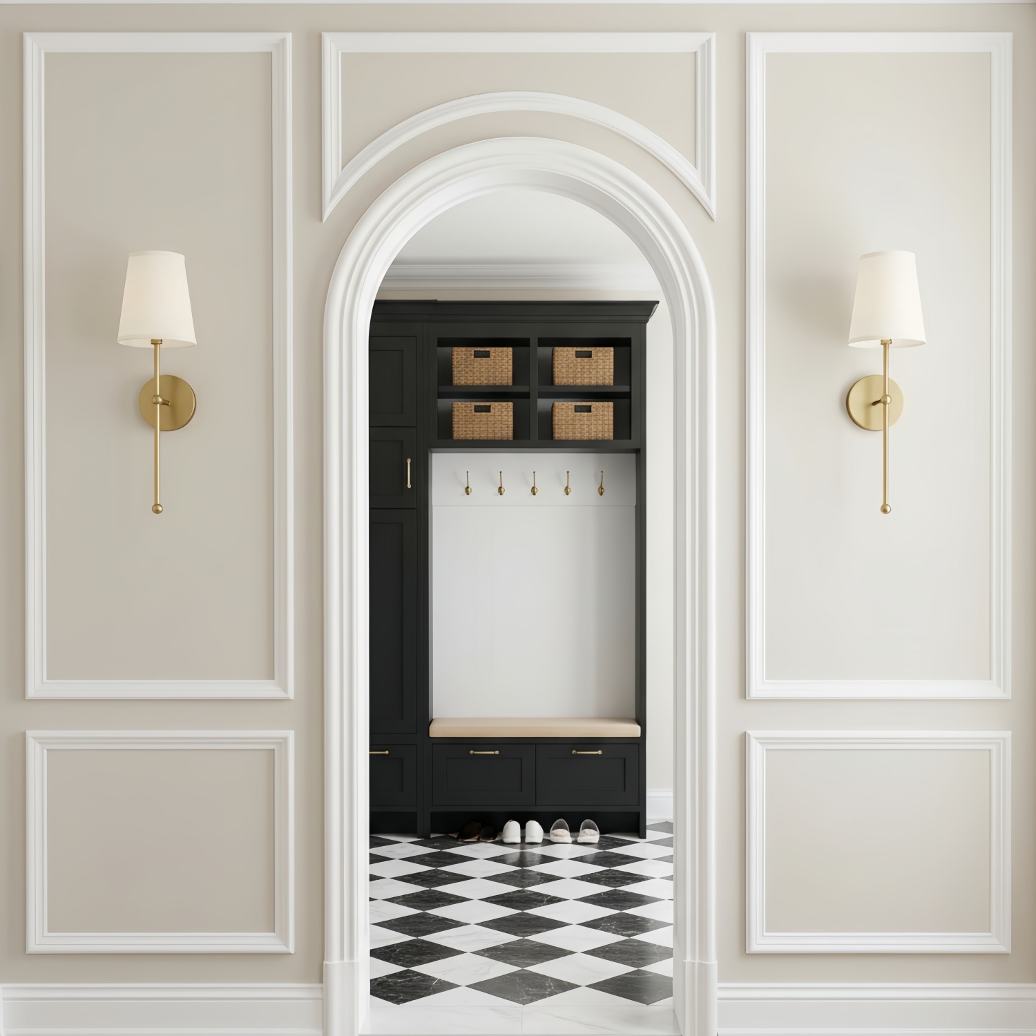 Meshara wall lamp in an entryway