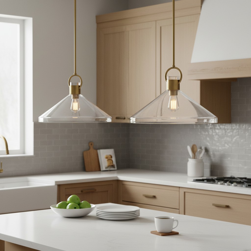 Orvessa pendant lights over a kitchen counter