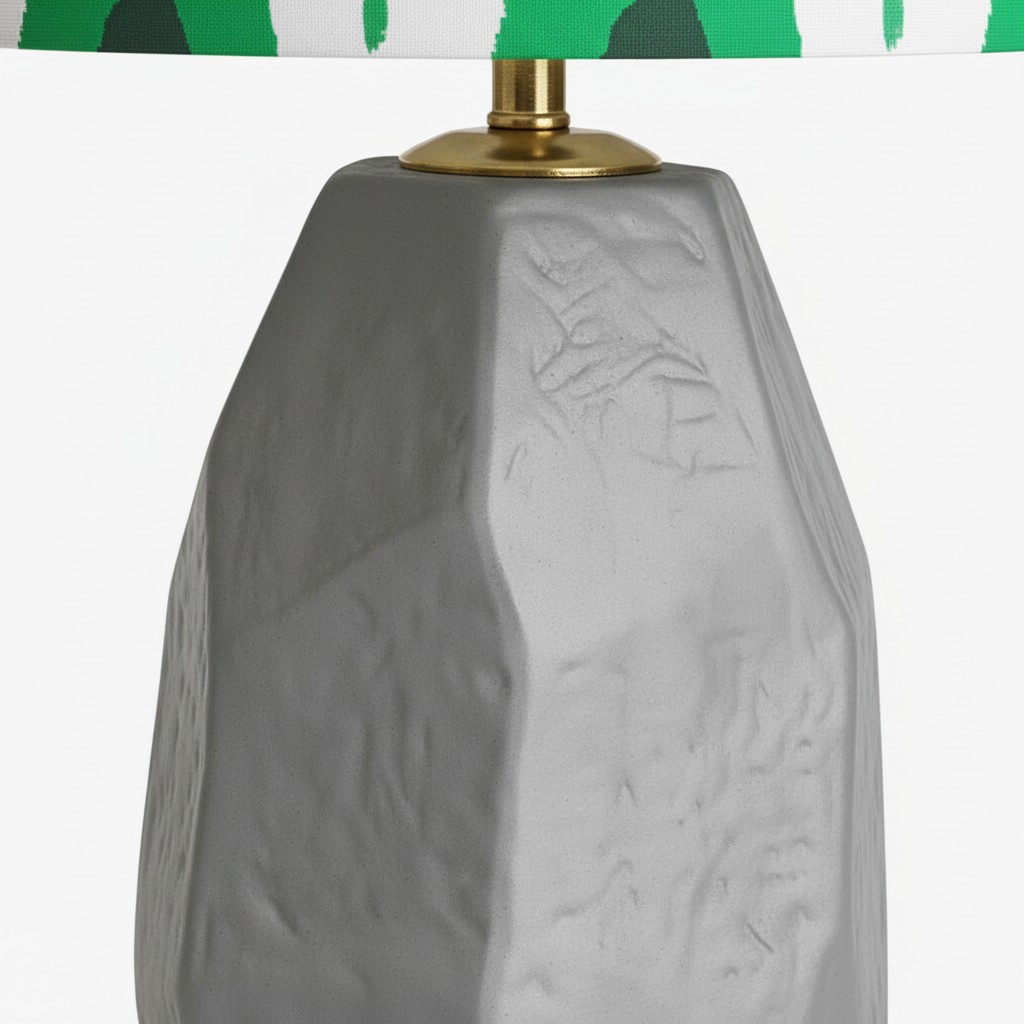 Close view of the sculptural ceramic base texture