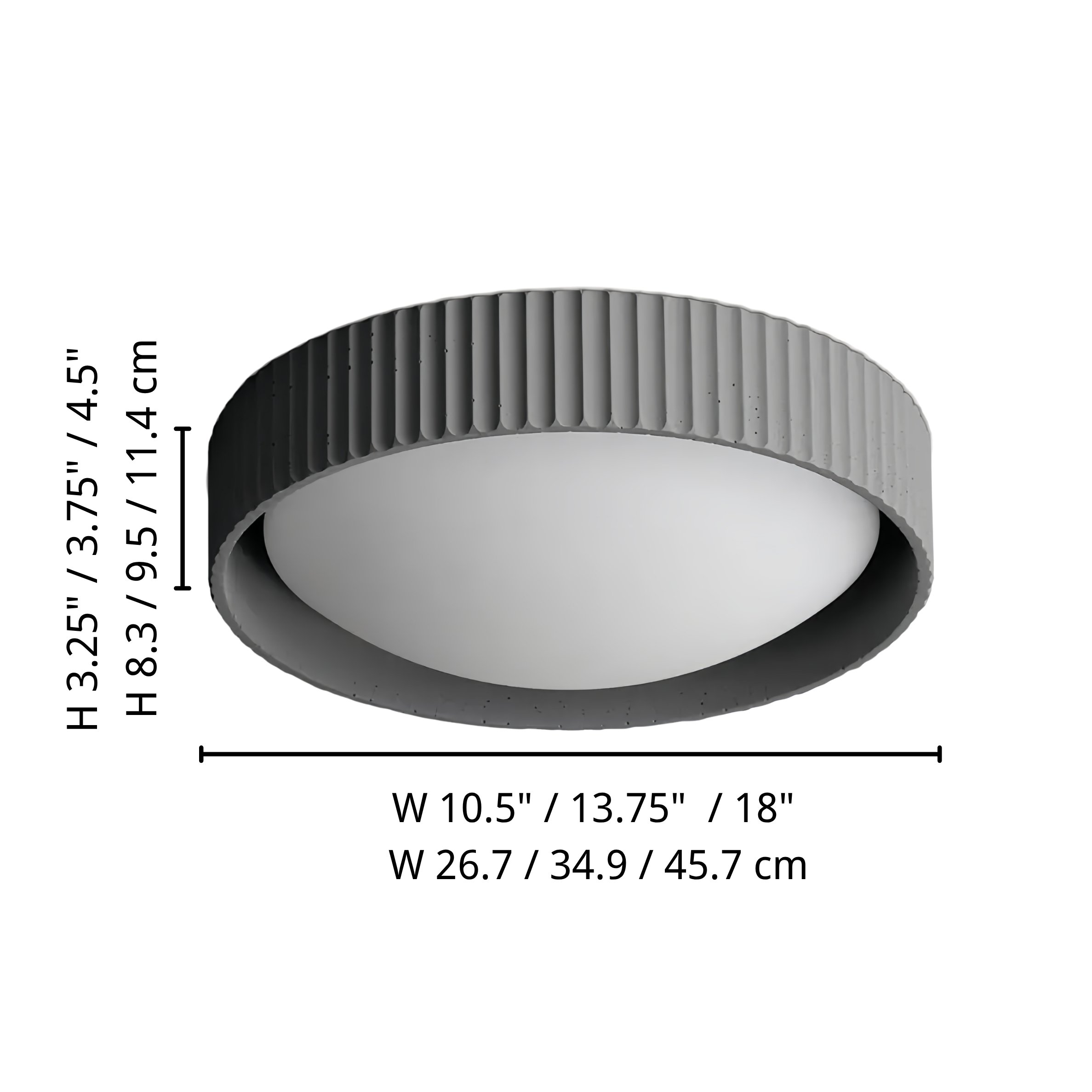 Acrion ceiling light dimensions diagram