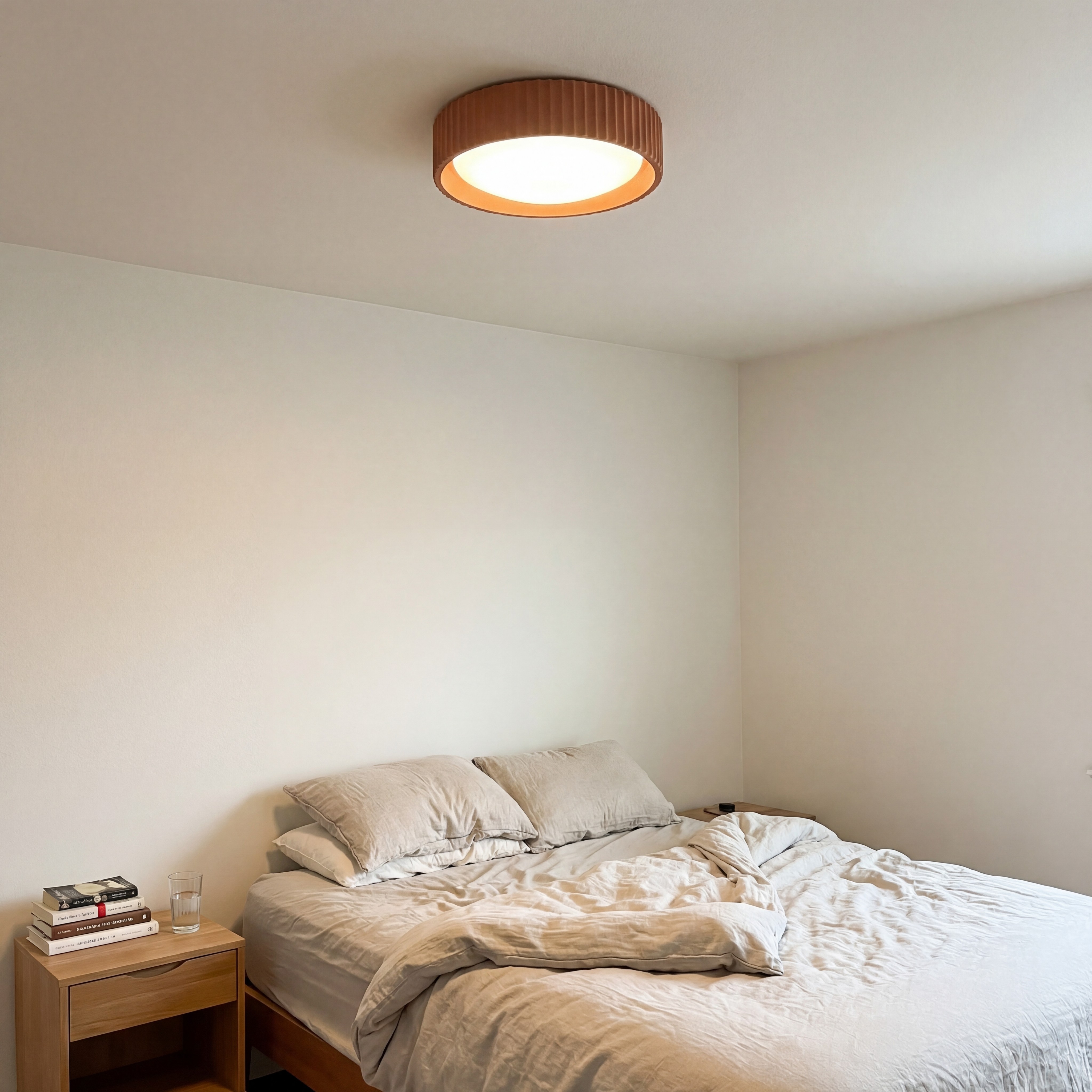Acrion ceiling light in a bedroom