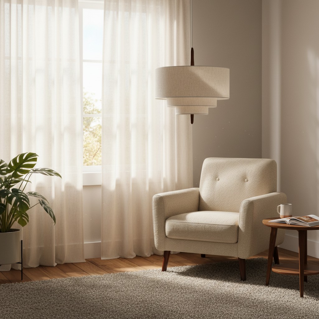 Softlume pendant lamp in a softly lit room