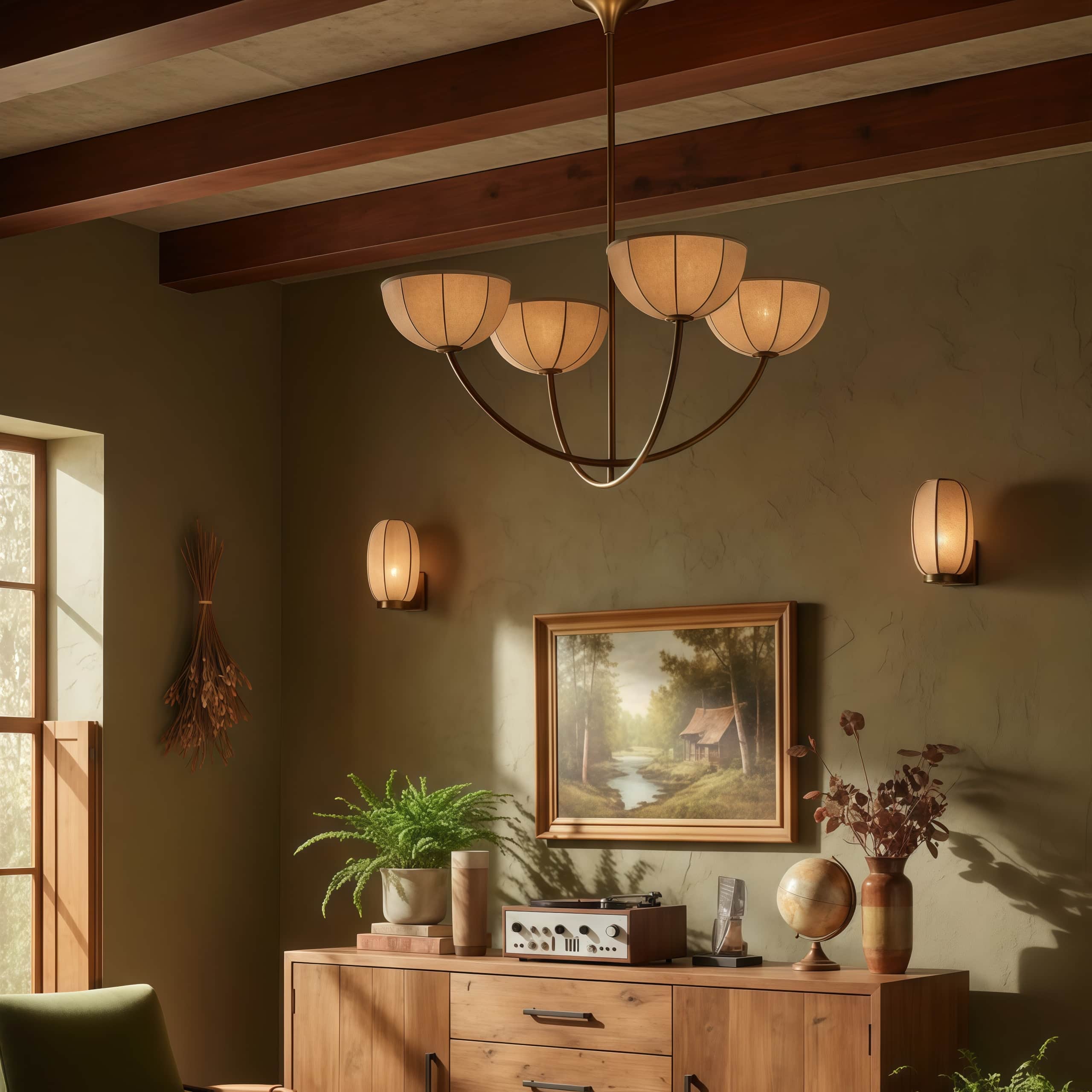 Loomis chandelier in a warm interior room