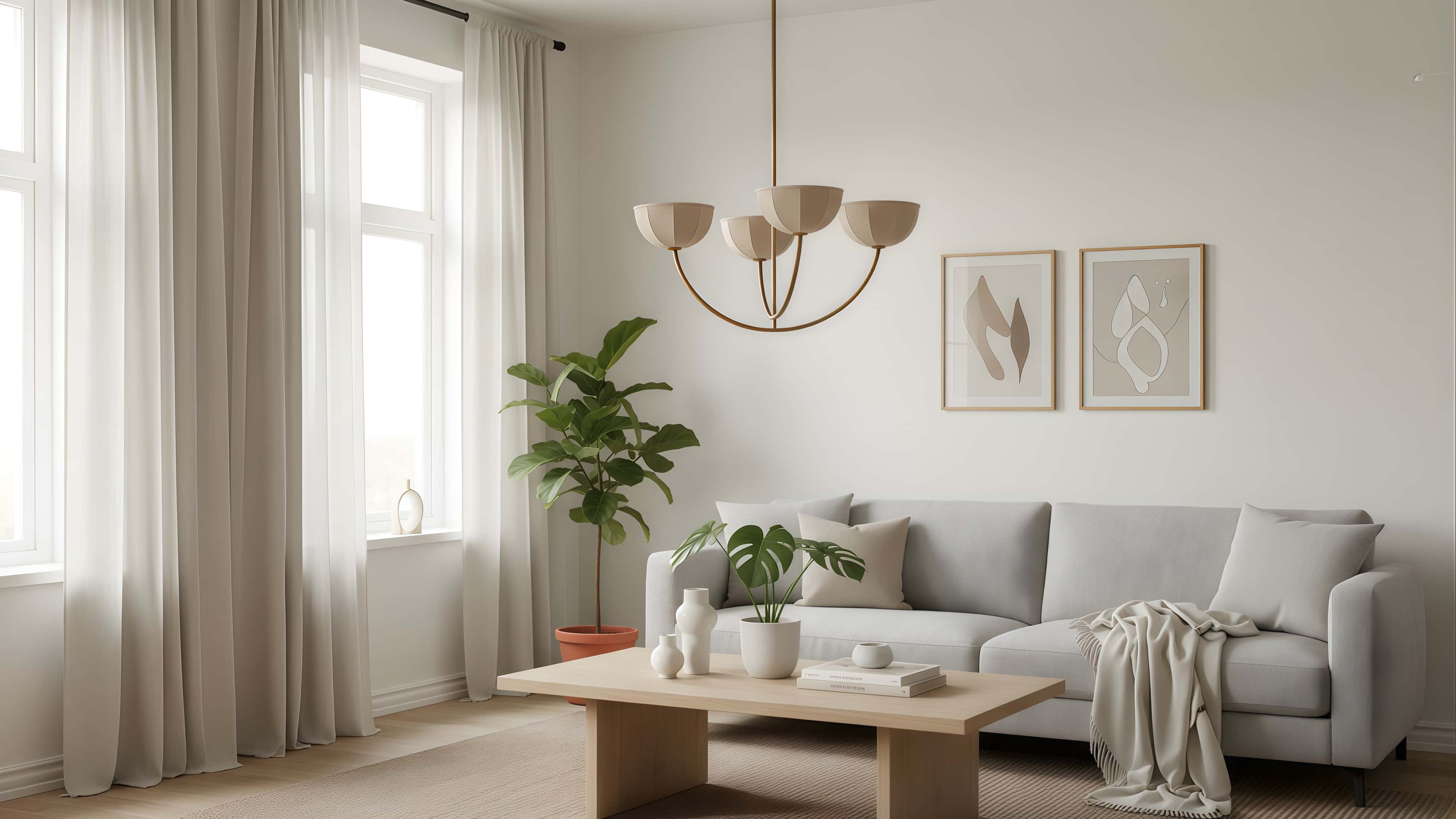 Loomis chandelier in a living room