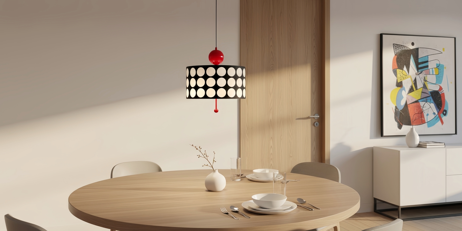 Dotrelia geometric lattice pendant lamp over a dining table