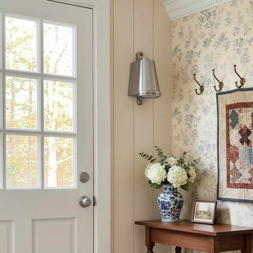 Orran wall light installed by an entry door
