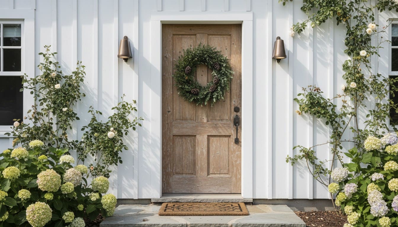 Orran outdoor wall light beside a front door