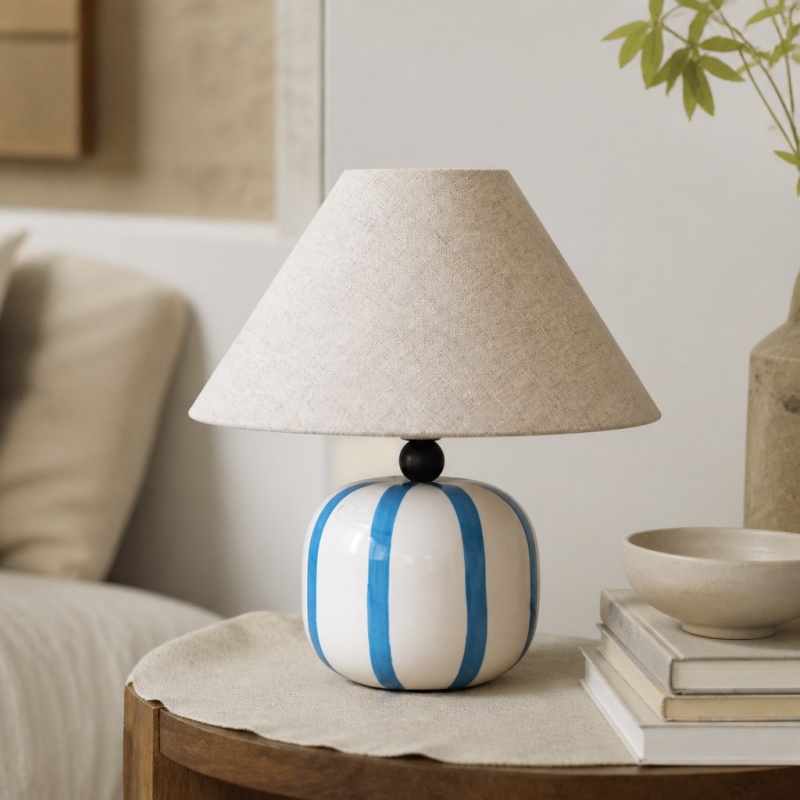 Ceruna table lamp on a side table before purchase note
