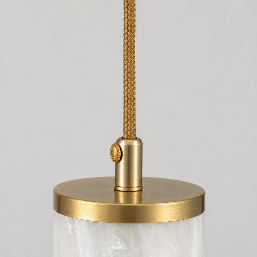 Brass cord and top cap detail