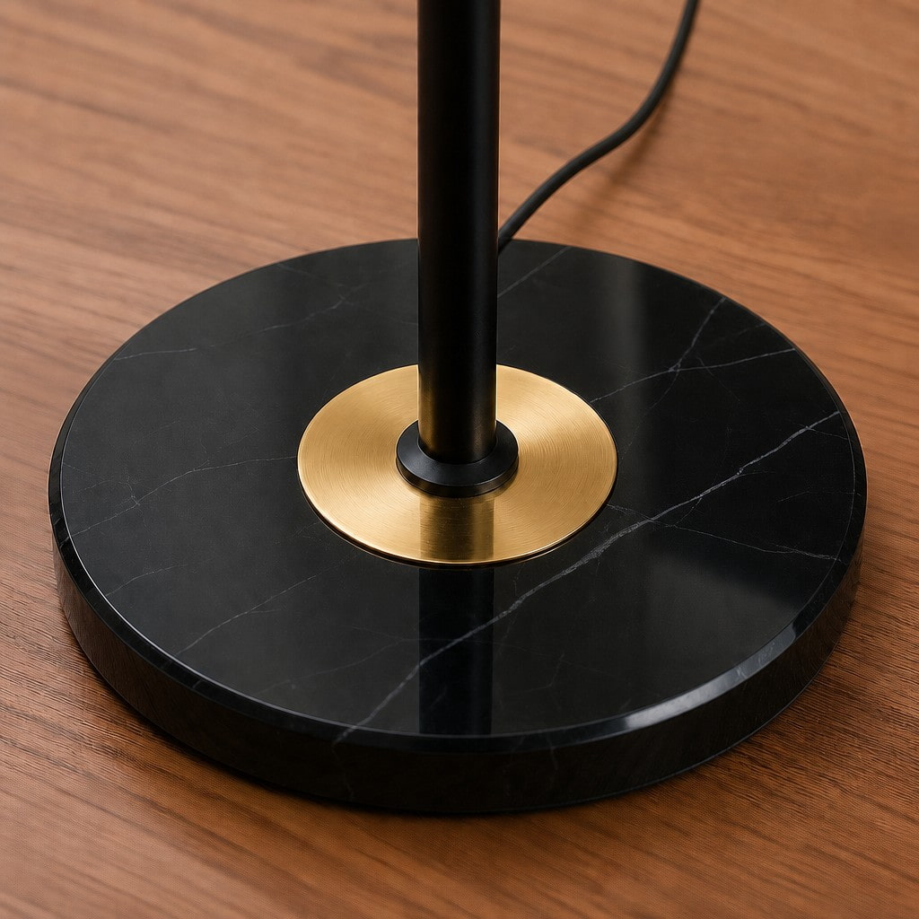 Marble base and metal pole detail
