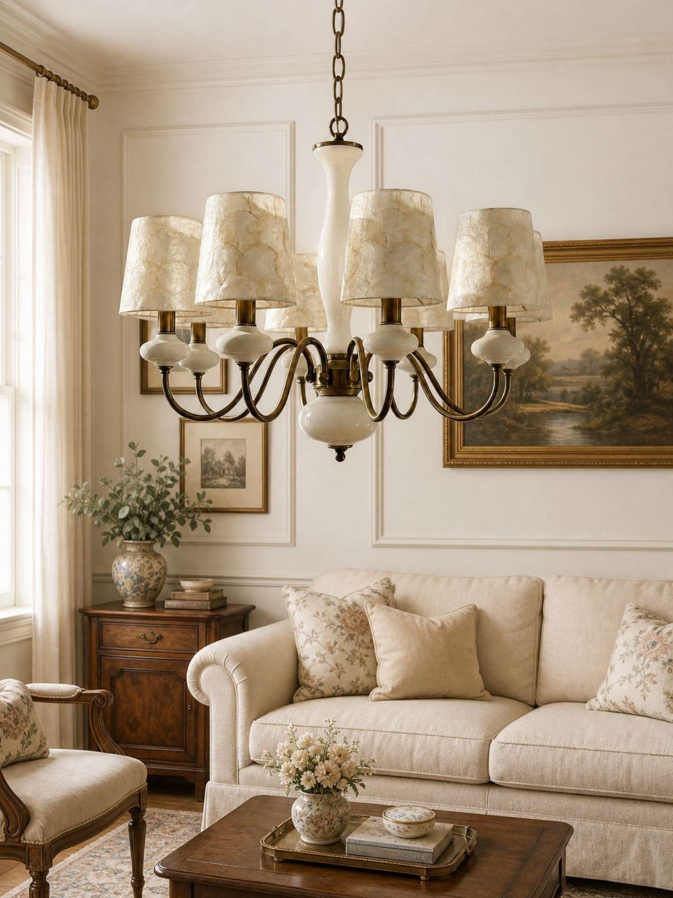 Shellure wall lamp in a curated interior
