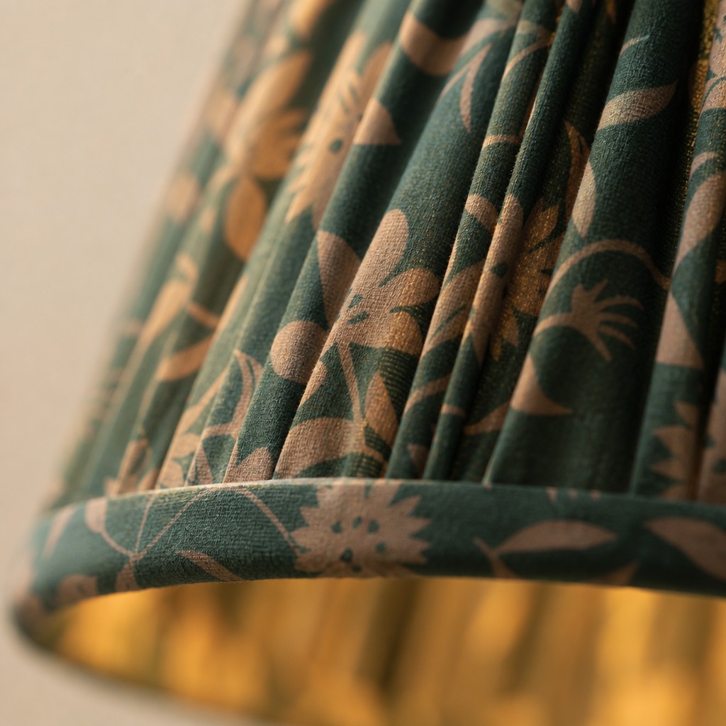 Close-up of the tailored fabric shade texture