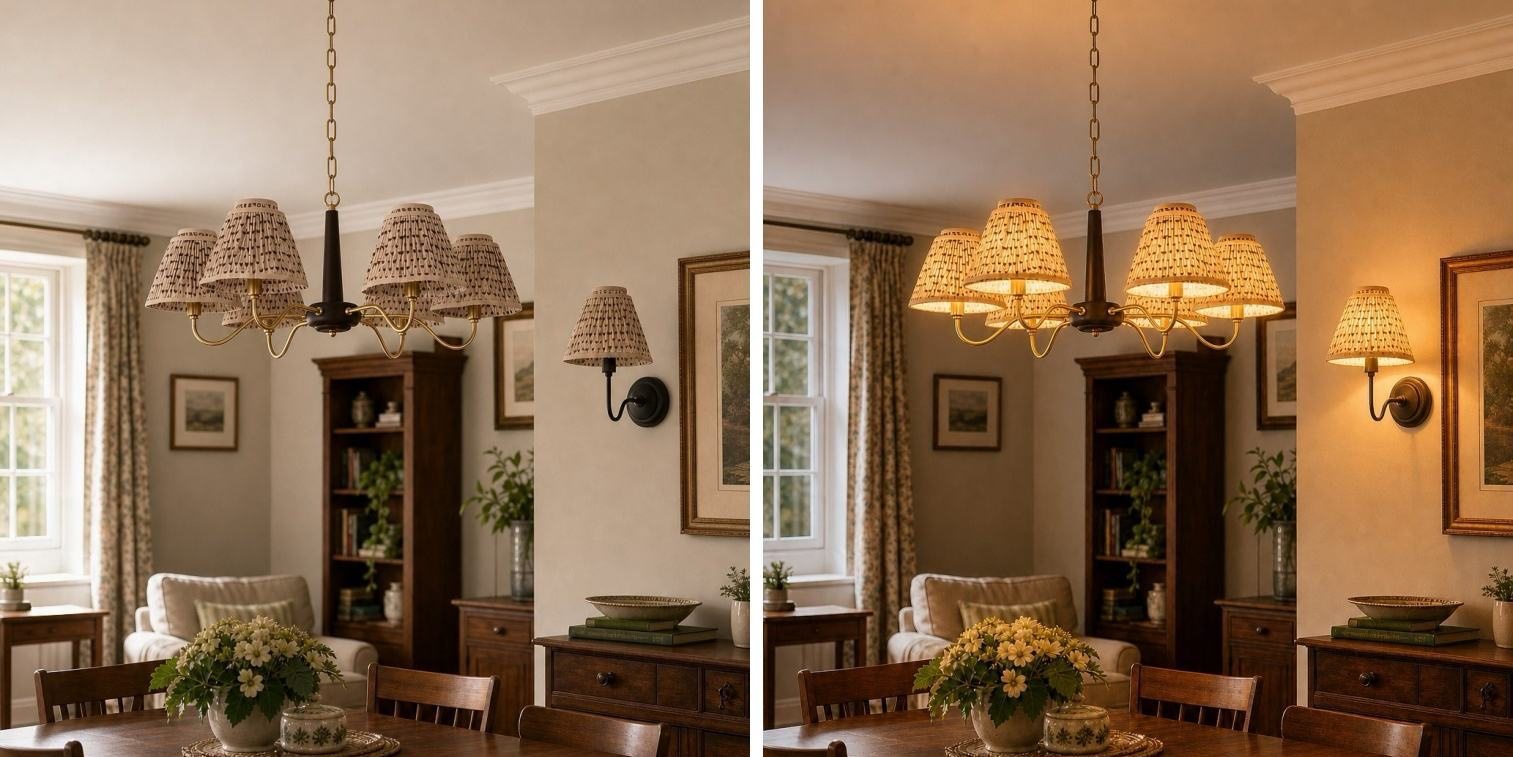 Solmire lighting styled in a home interior