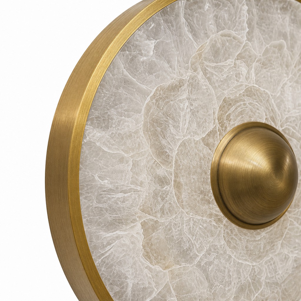 Close detail of shell texture and gold edge