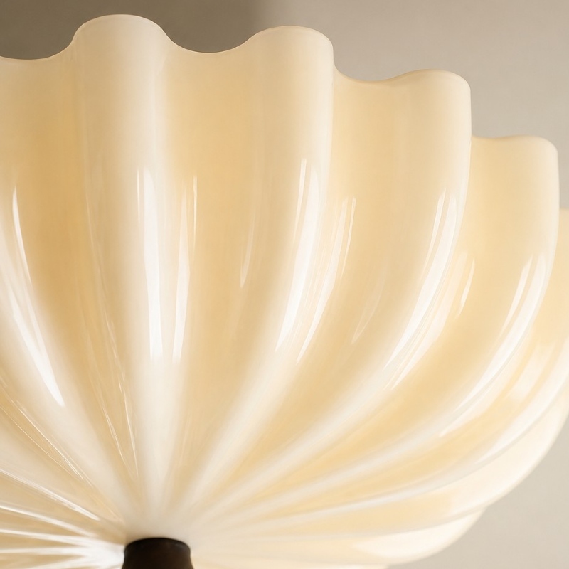 Ribbed cream glass shade detail