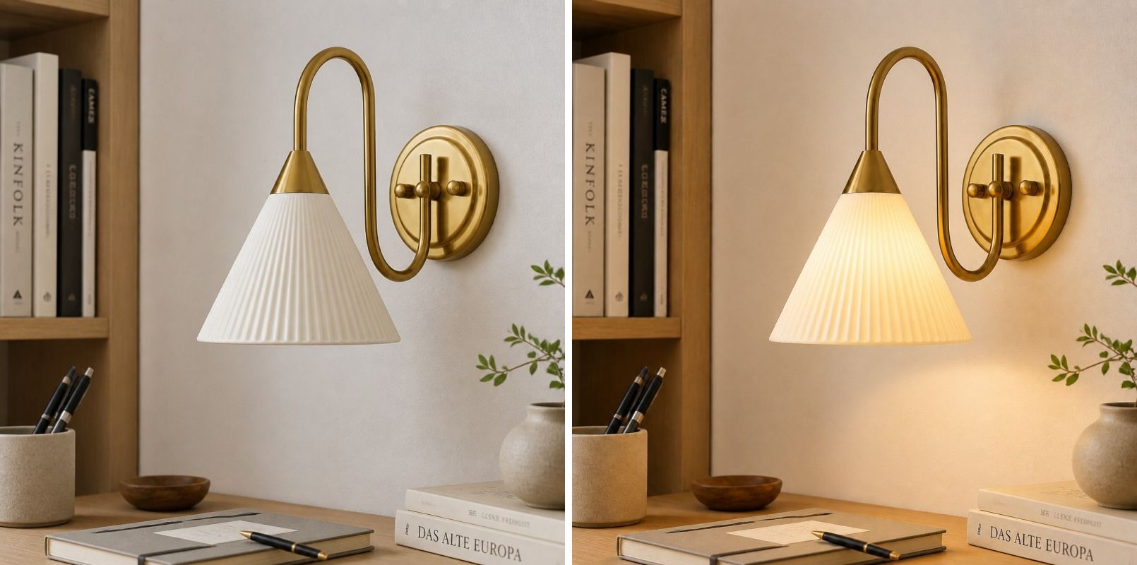 Switch light comparison for the wall lamp