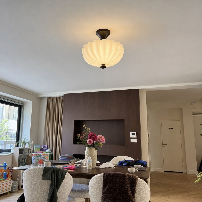 Customer living and dining area with Durnic ceiling light