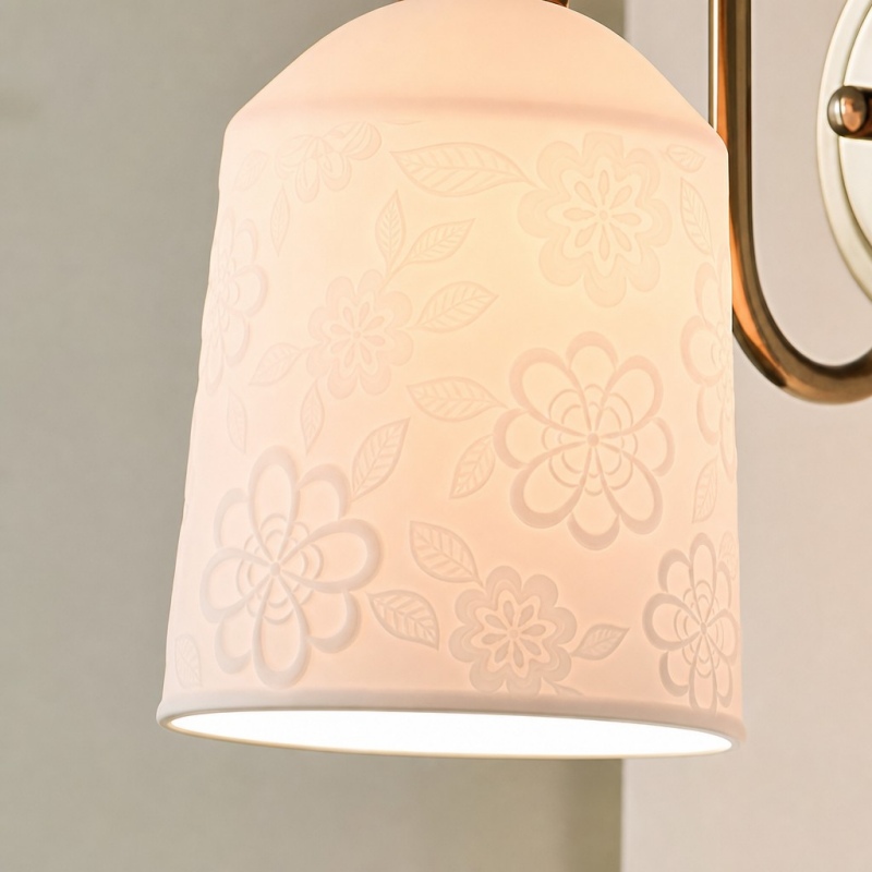Close look at the patterned shade