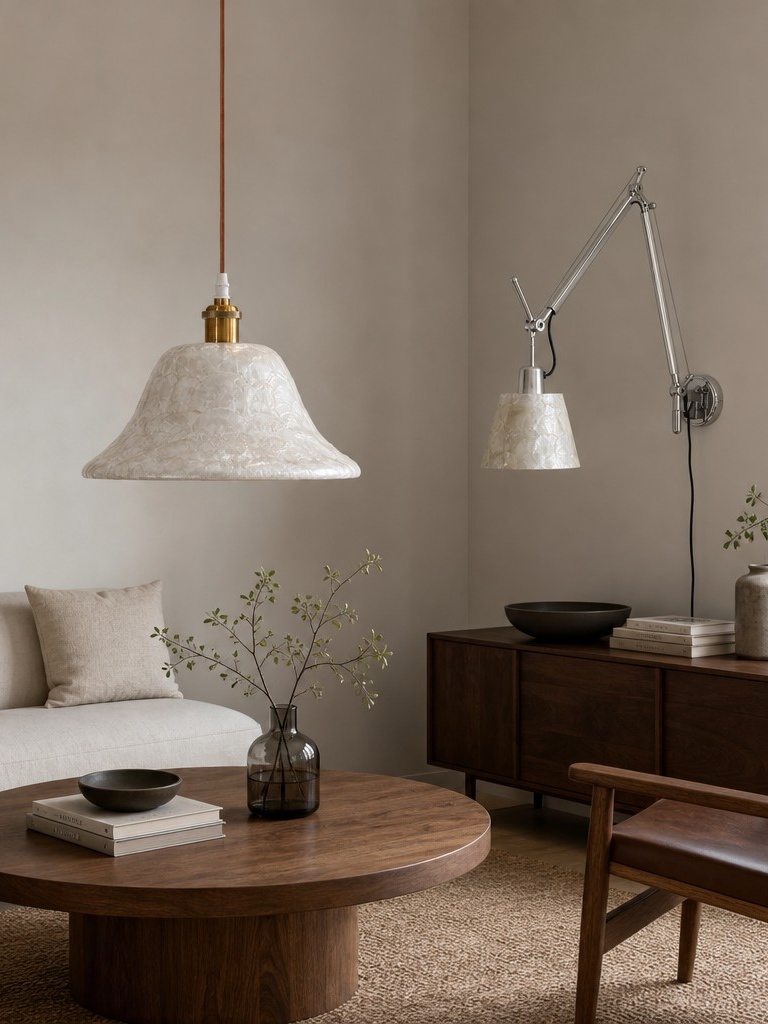 Lunavera ceiling light styled above a dining table