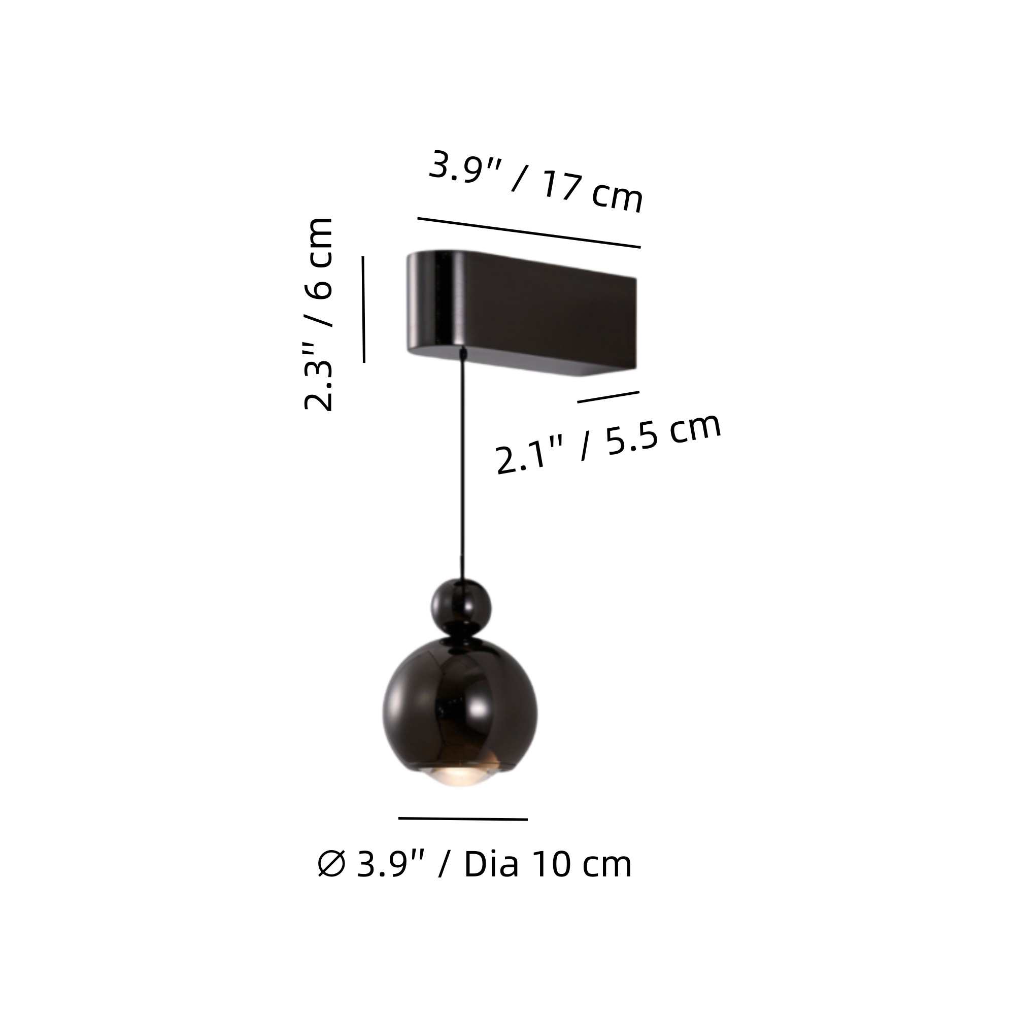 Wall lamp size specifications
