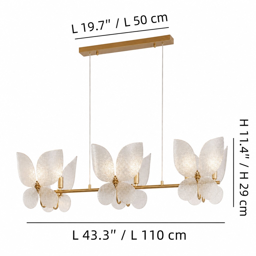 6 Heads L Lucenda chandelier dimensions