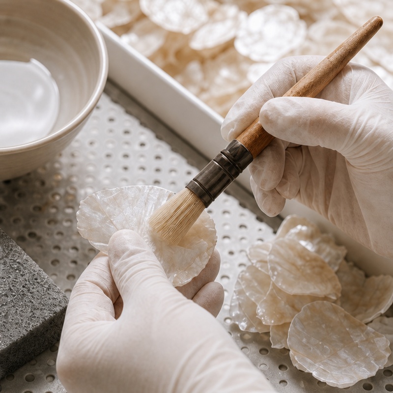 Handcrafted shell detailing process
