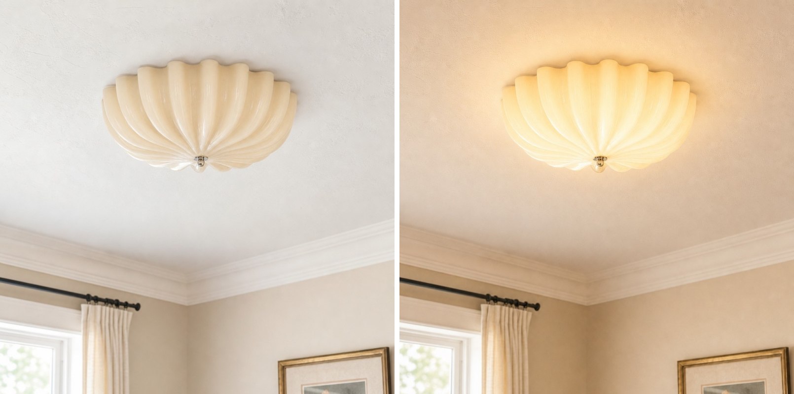 Switch light comparison showing different lighting effects