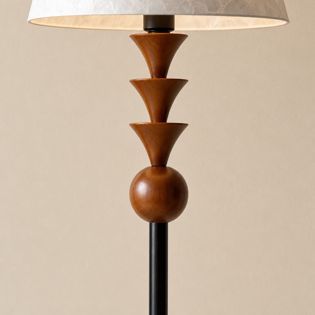 Walnut and black stem detail