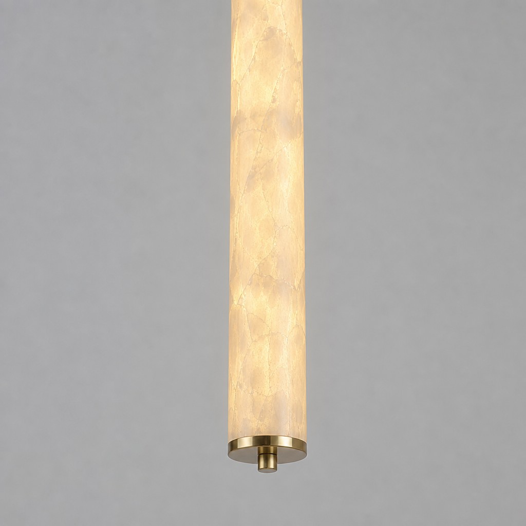 Slim Capiz shell cylinder pendant detail