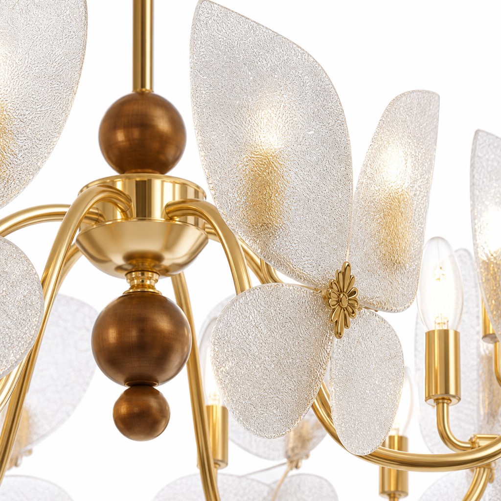 Lucenda chandelier butterfly petal detail