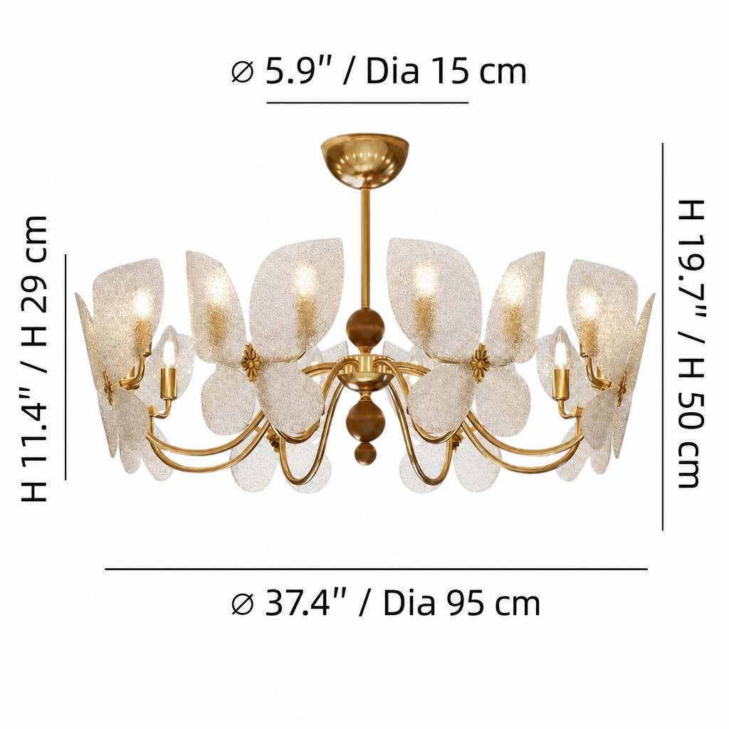 8 Heads Lucenda chandelier dimensions