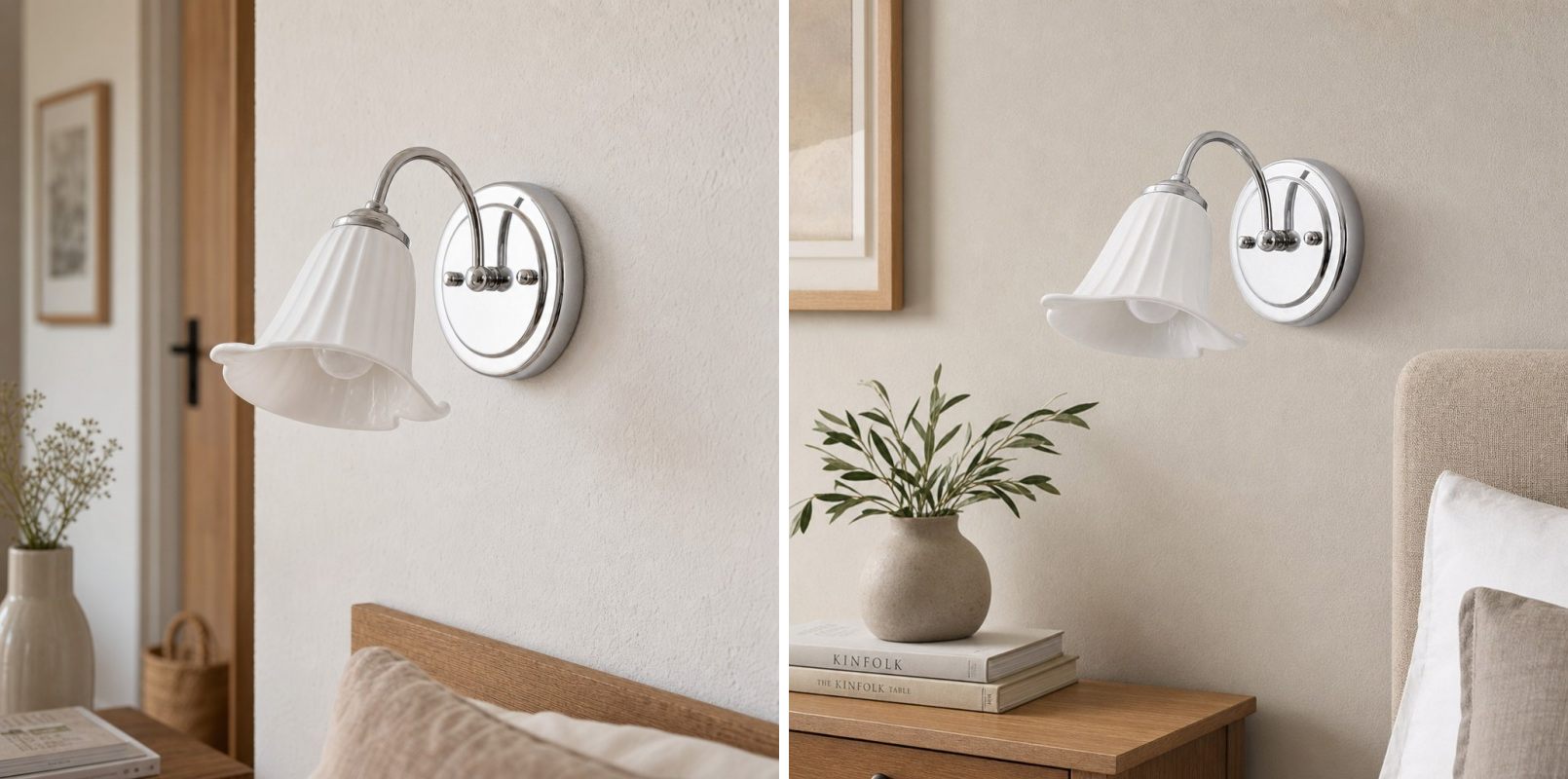 Celvane wall lamp option displayed in a bedroom scene