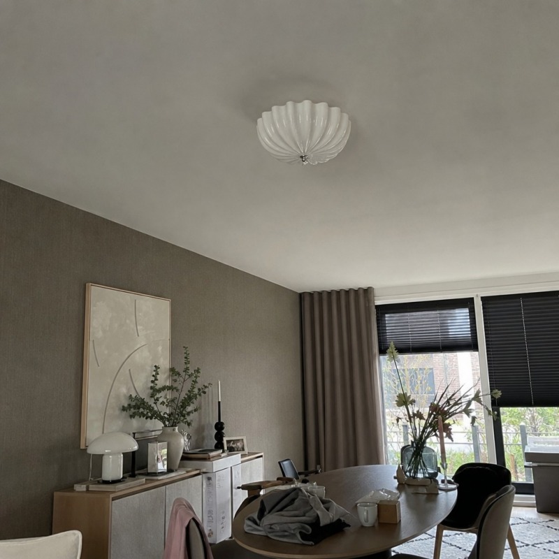 Interior room with the cream ceiling light
