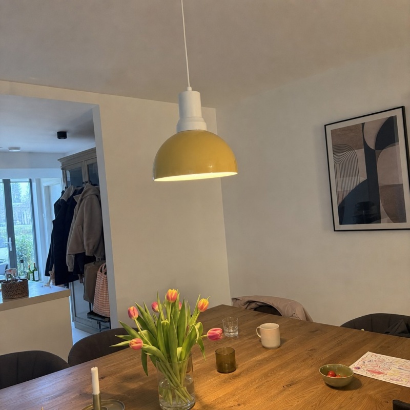Customer room with Rummia pendant lamp above a table