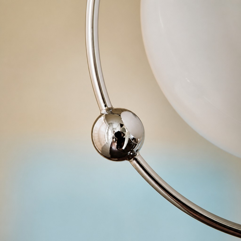 Close-up detail of the metal and glass finish
