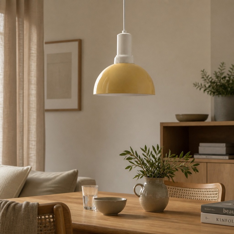 Rummia pendant lamp in a warm dining and living space