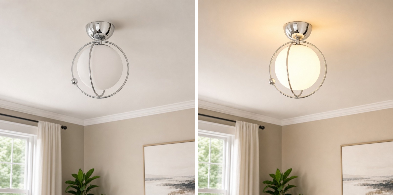 Switch light comparison for the Kallera ceiling light