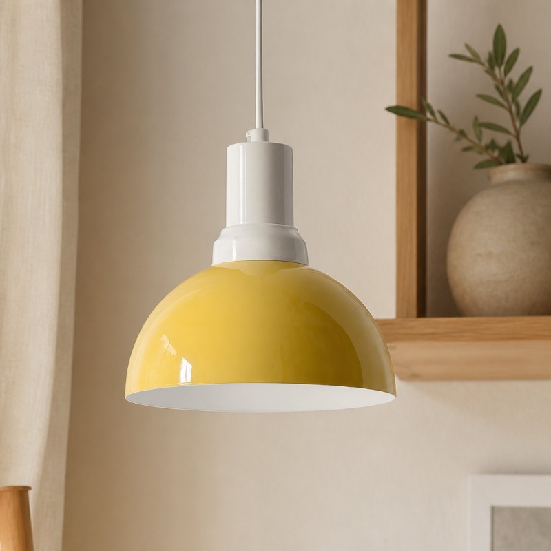 Rummia pendant lamp near a mirror and vase