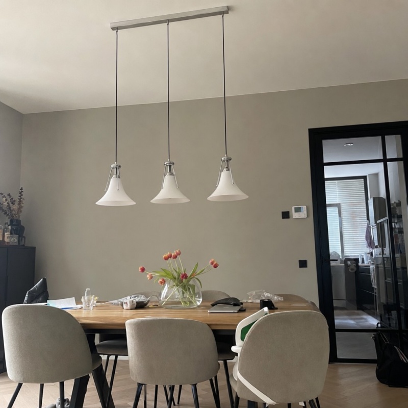 Customer photo of Kallera three head pendant over a dining table