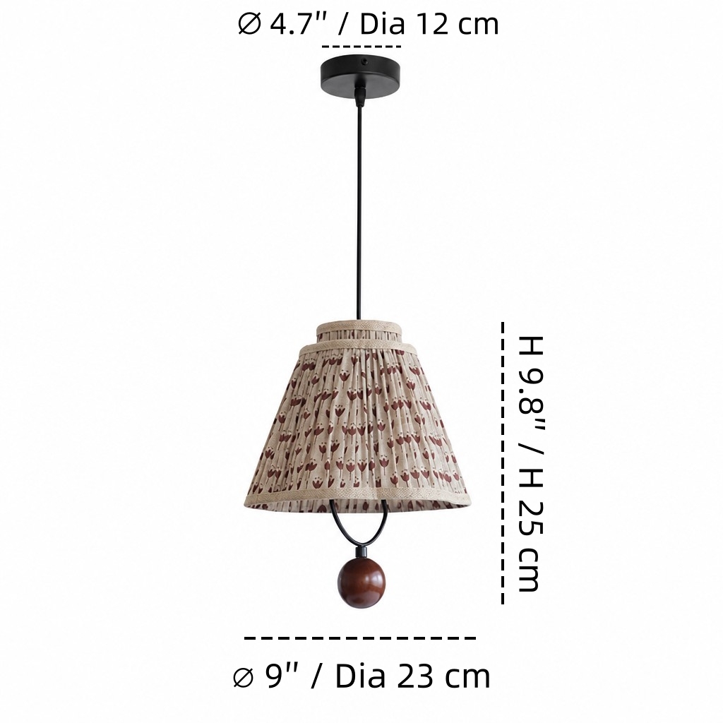 Solmire pendant light size diagram