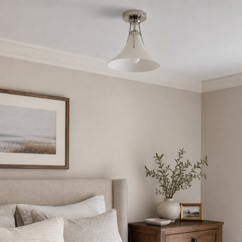 Ceiling lamp in a bedroom setting