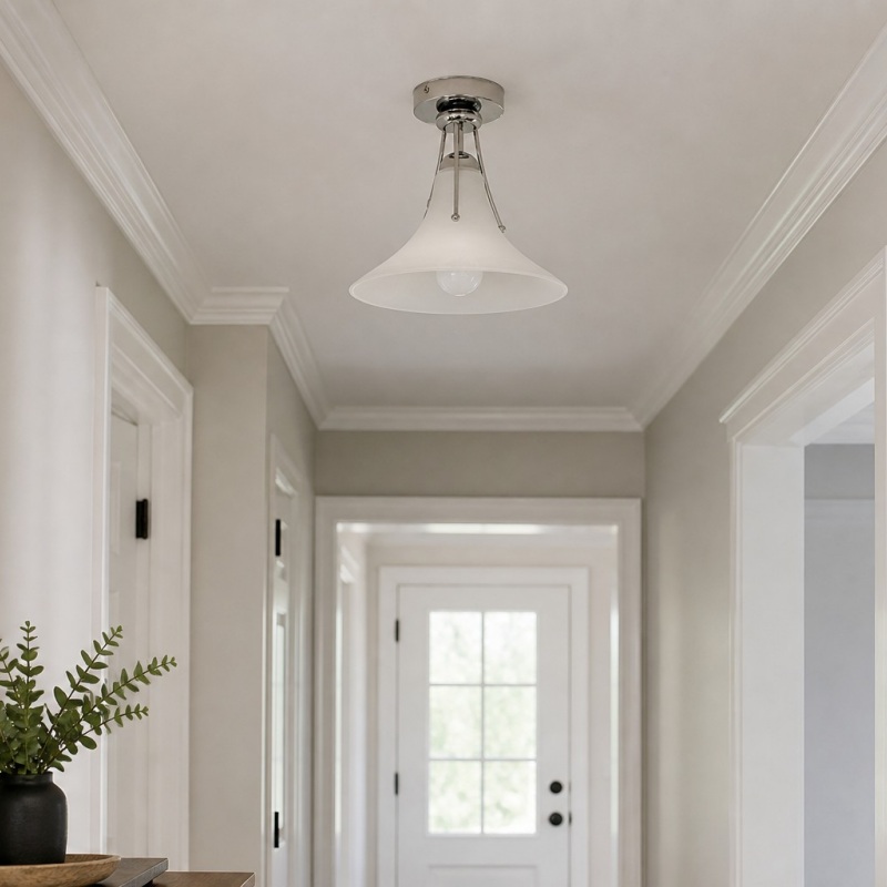 Ceiling lamp in a hallway entry area