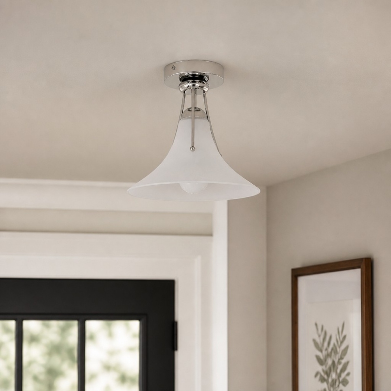 Ceiling lamp installed near a doorway