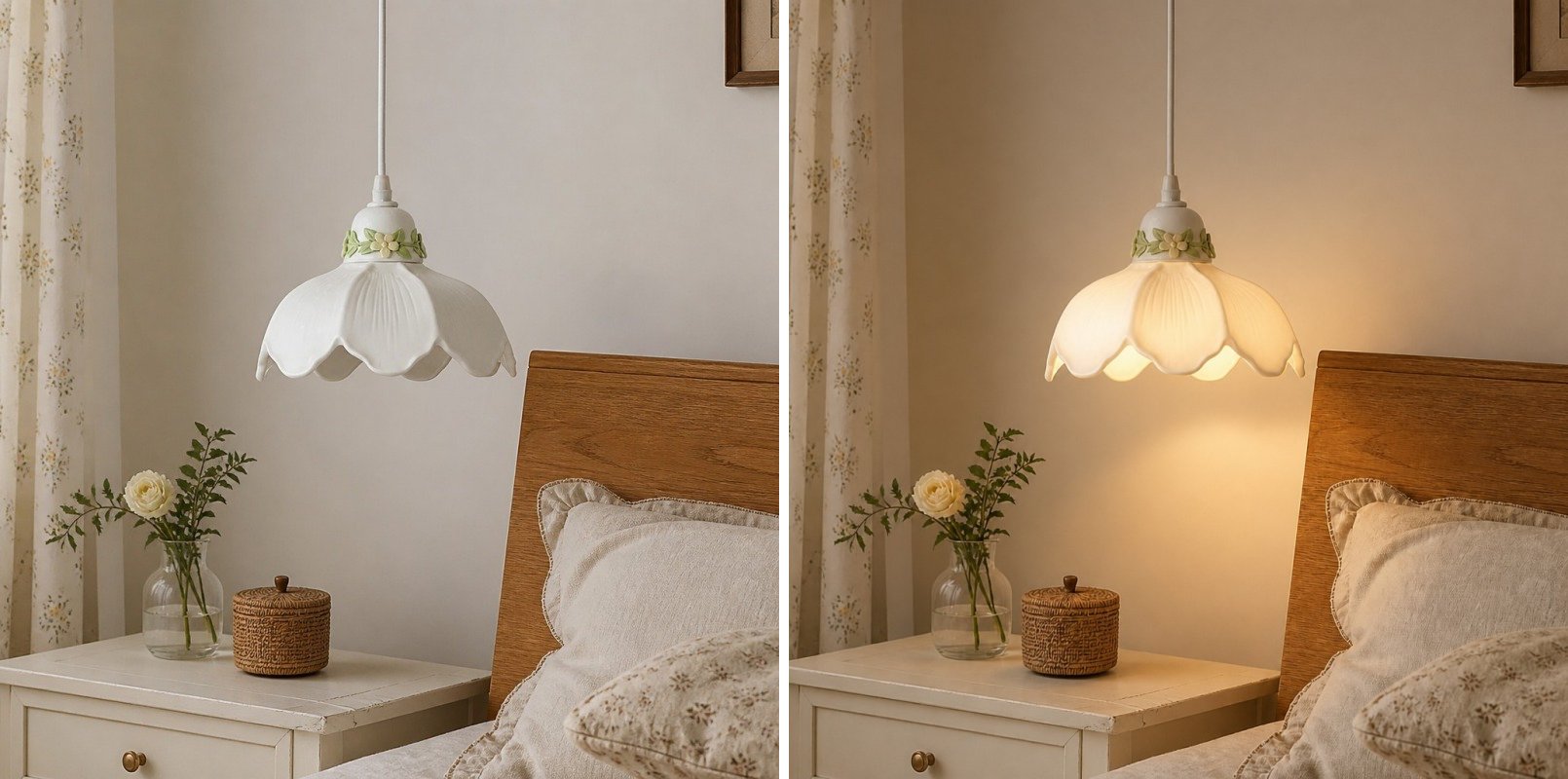 Pendant lamp switch light comparison