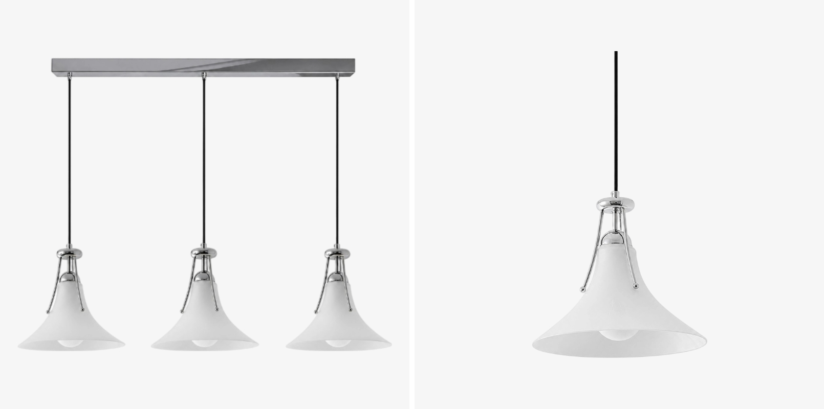 Kallera pendant light single head and three head options