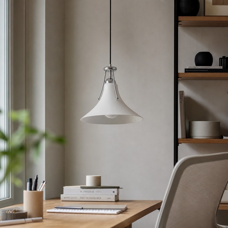 Kallera magnolia pendant light in a workspace