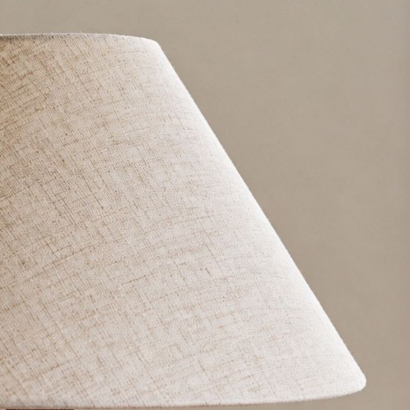 Close view of the fabric lampshade