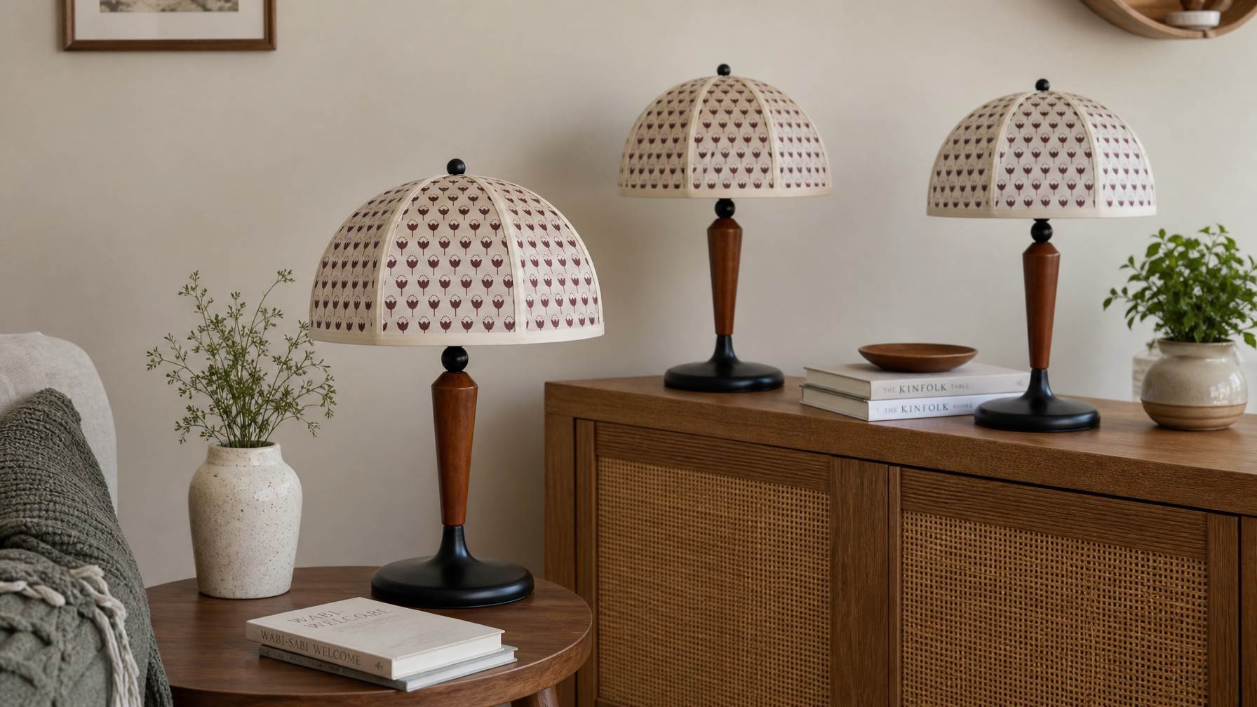 Multiple Fennary table lamps styled together